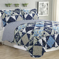 3-Piece Navy Quilt Set – Soft Bedspread with Pillow Shams | Full/Queen & King