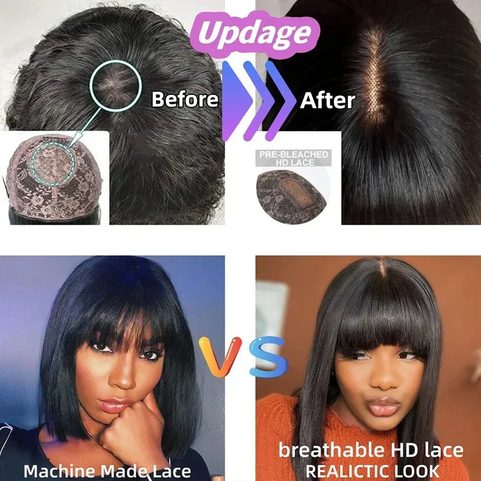 Wiggogo 3X1 Middle Part Lace Bob Wig