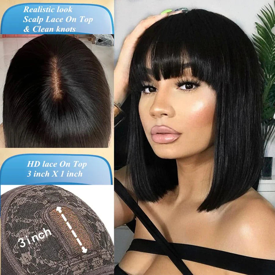 Wiggogo 3X1 Middle Part Lace Bob Wig