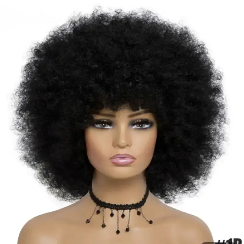 Foxy Cleo | Bold Afro Kinky Curly Wig with Bangs – Short & Stylish