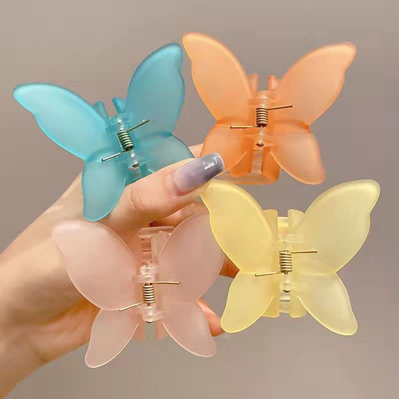 Butterfly Frosted Hair Claw Clips Pack of 4